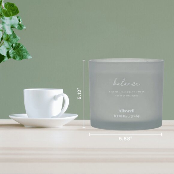 Balance (Balsam + Mahogany + Musk) Scented 4-Wick Spa Jar Candle 40.2oz - Picture 4 of 5